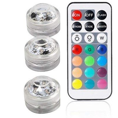 Underwater Led Light IP68 Waterproof Battery Operated Multi Color Submersible Lights For Swimming Pool Fountains Ponds Fishing: 1controller 3 Light