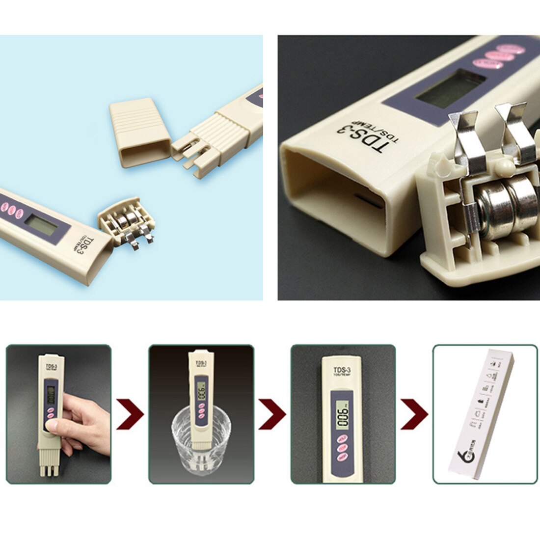 TDS Testing Pen Portable Digital PH Tester GH/DH Test Tool Aquarium Fish Tank Water Hardness Meter Measuring Range 1~9990ppm