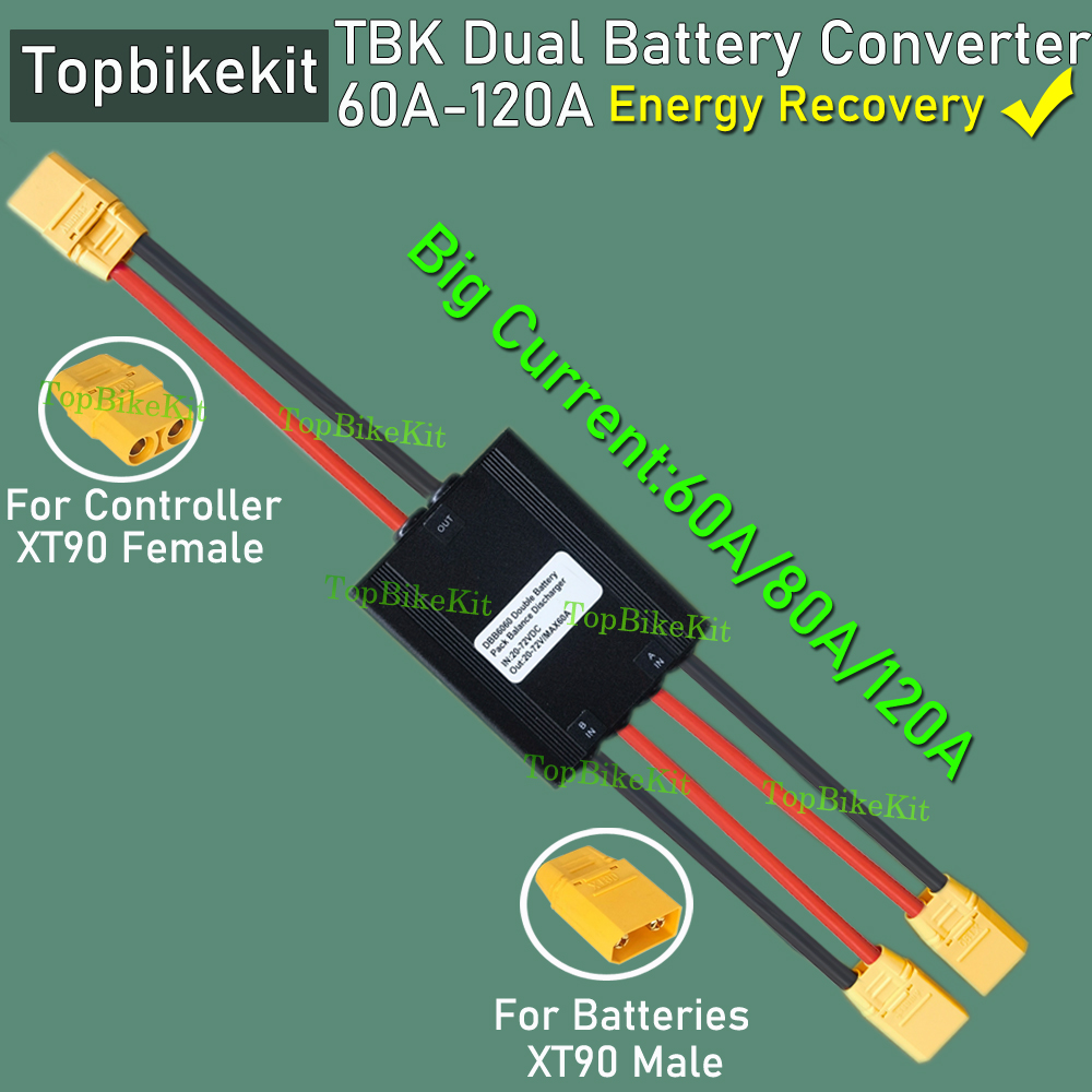 Ebike 20V-72V 60A/80A/120A Dual Batterie Entladung Konverter Anschluss Adapter Switcher Zwei Doppel Batterie symmetrische Entladung