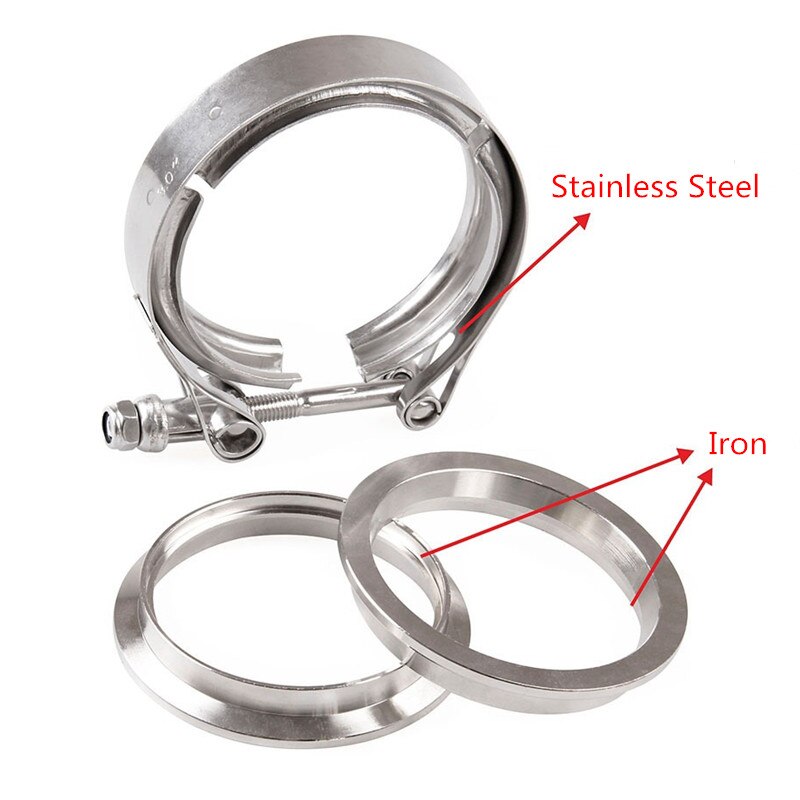 2” 2.5” 3” 3.5” 4” Car Hose Flange Clamp Stainless Steel 304 V-Band Clamp M/F 3 v band Turbo Exhaust Downpipe Male/Female