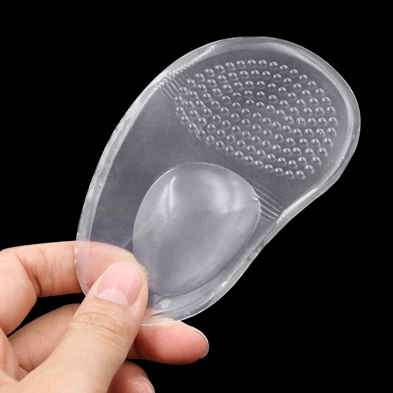 1 par de zapatos de tacón alto antepié delantero media suela almohadillas insertar bola cómoda plantillas de silicona cojín para el cuidado de pie plantillas para antepié