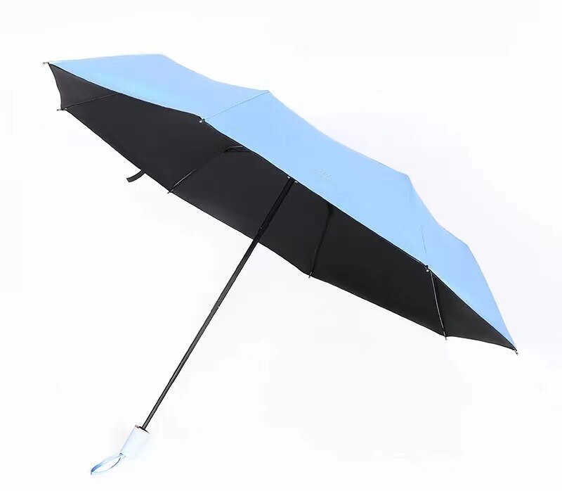 Small Mini Umbrella with Case Light Compact Perfect for Travel Lightweight Portable Parasol Outdoor Sun&Rain Umbrellas: 4 Sky blue