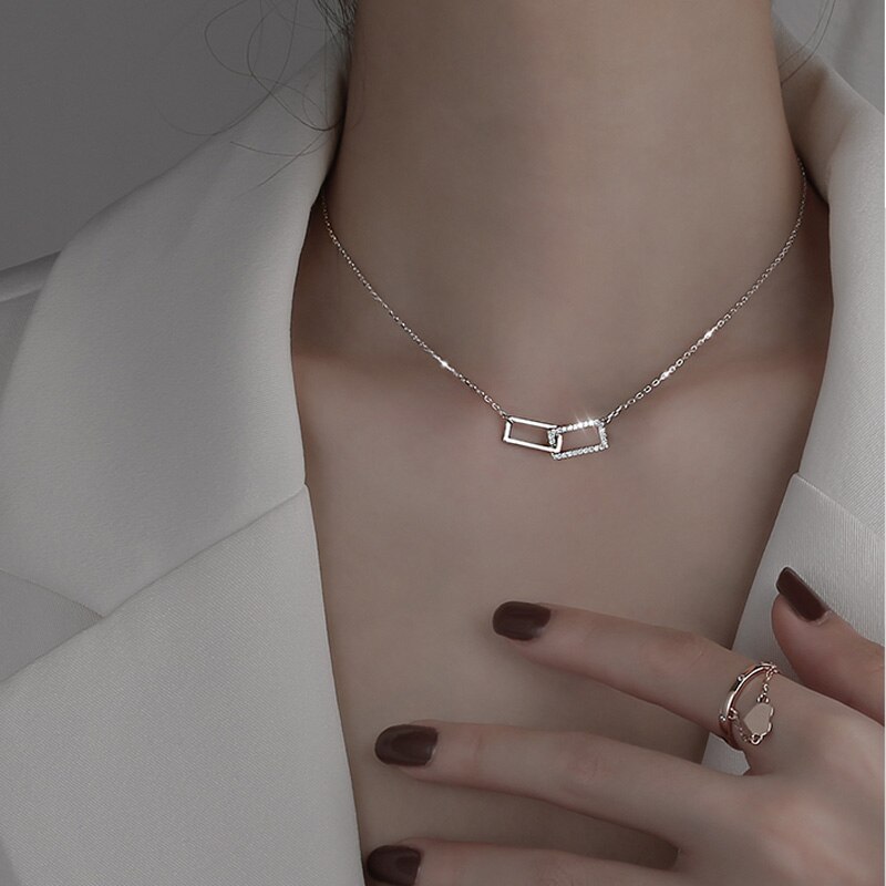 Trendy Rhinestone Star Ketting Vrouwen Kwastje Zirconia Sleutelbeen Ketting Hanger Kettingen Bruiloft Verjaardag Sieraden: 1