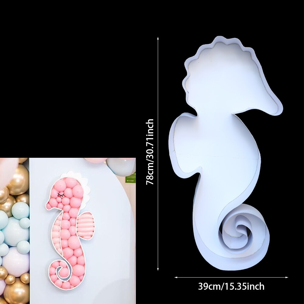 Mermaid Tail Mozaïek Ballon Frame Vullen Doos Voor Kleine Zeemeermin Party Shell Seahorse Diy Decoraties Verjaardagsfeestje Supplies: seahorse