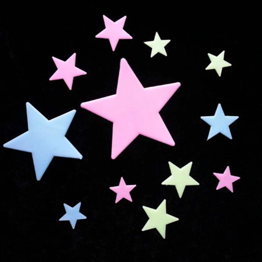 1bag x glow star Glow In The Dark Luminous PC Phone Decor Laptop Skin Mobile Phone Stickers