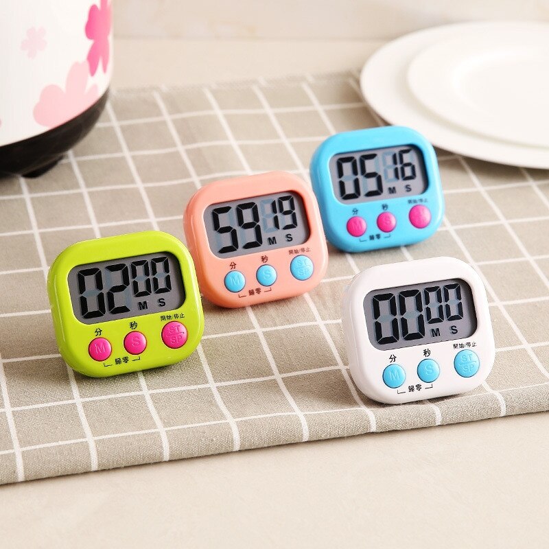 Super Thin LCD Digital Screen Kitchen Timer Square Cooking Count Up Countdown Alarm Sleep Stopwatch Temporizador Clock
