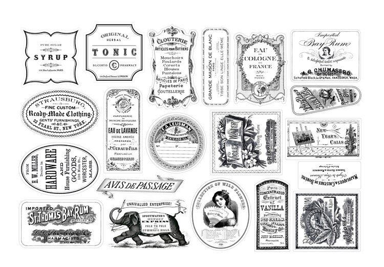 Retro Black White Poster Travel Stickers Scrapbooking Craft Diary Album Phone Computer Seal Stickers Decorative