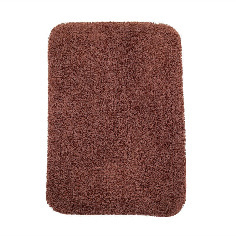 Cotton Bathroom Carpet Thick Flocking Bath Mat Set Water Absorption U Shape Toilet Floor Feet Rug And Lid Cover 1 Pcs: coffee rectangle