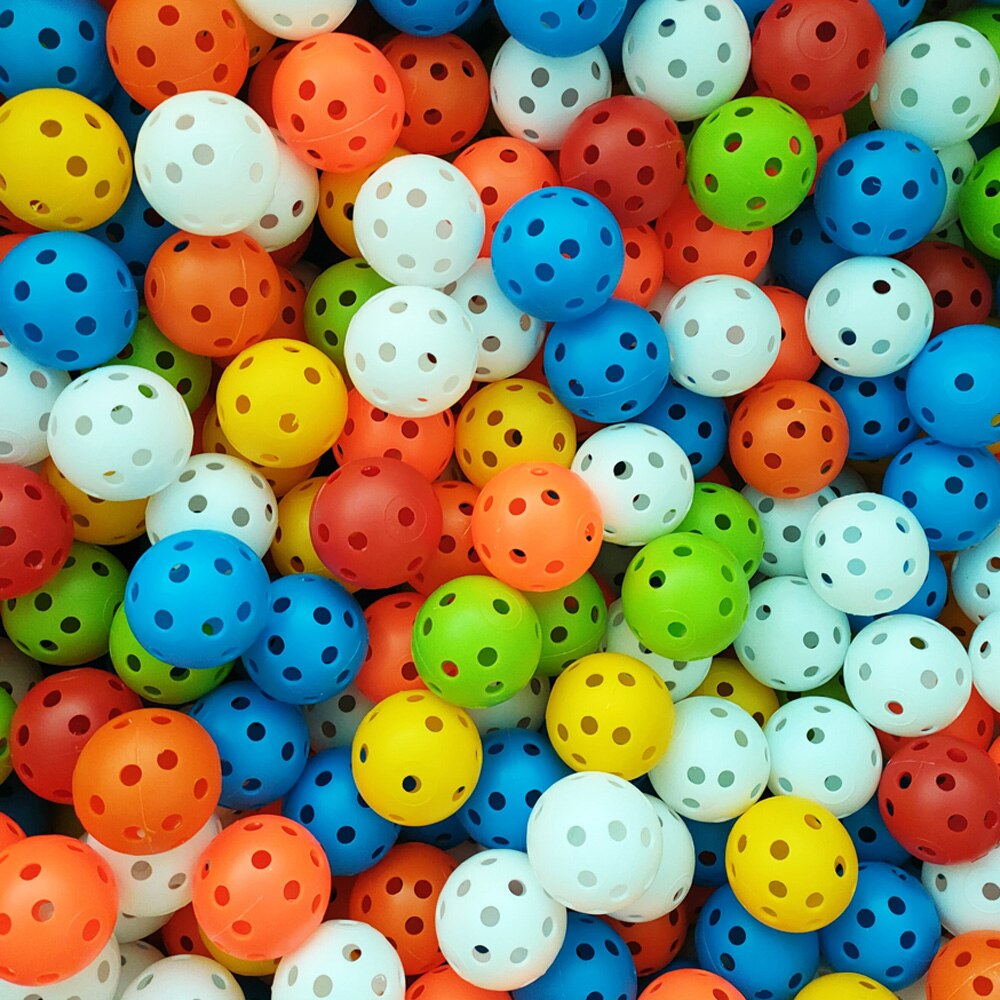 Pallina da golf vuota in plastica da 50 pezzi con sfera da golf vuota pratica accessori per la pratica del golf interno pallina da golf resistente leggera: mescolare colori