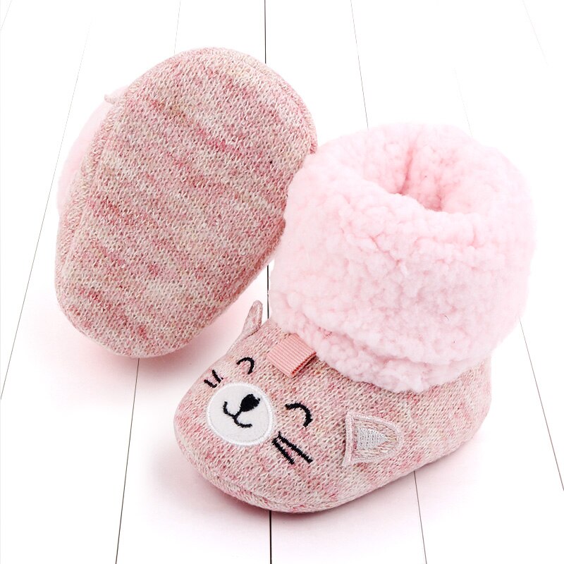 Winter Baby Laarzen Leuke Kat Meisjes Jongens Breien Booties Super Warm Houden Baby Peuter Zachte Bodem Sneeuw Schoenen 0-18 M