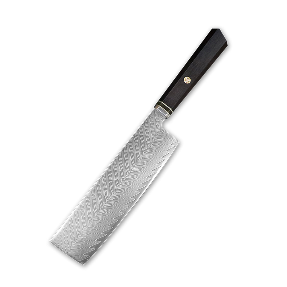 Sharp DIY chef Santoku knife blank VG10 Damascus steel blade material semi-finished knife embryo Japanese style Meat cleaver: C