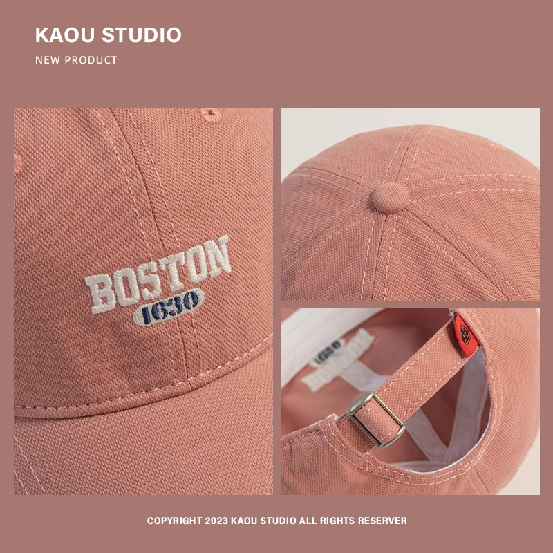 Boston 1630 stor størrelse 62cm tommer broderet kasket med skygge i koreansk stil, alsidig, buet skygge, trendy herrebaseballkasket med forår og efterår