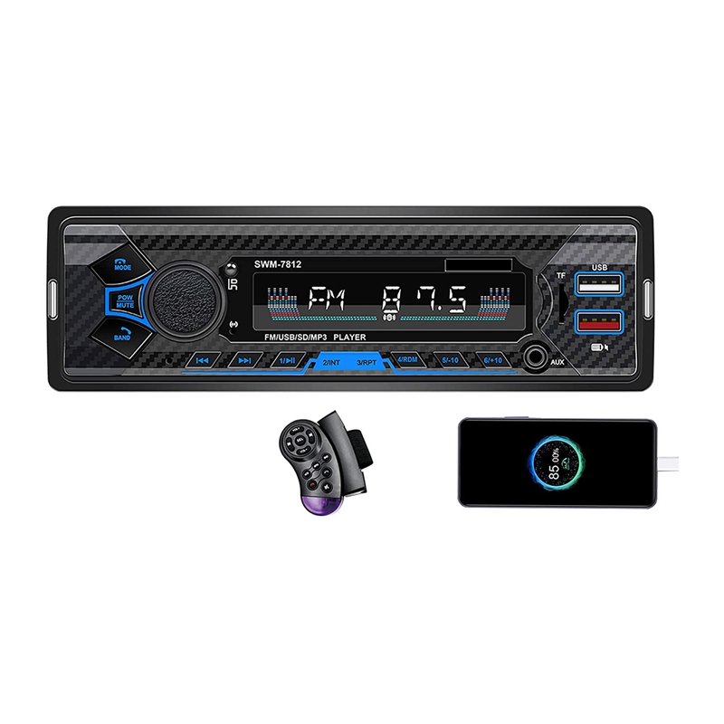 Single Din Car Stereo, 7 Inch FM Radio System,Mp3 Player, Bluetooth Handfree Calling,Dual USB Fast Charging