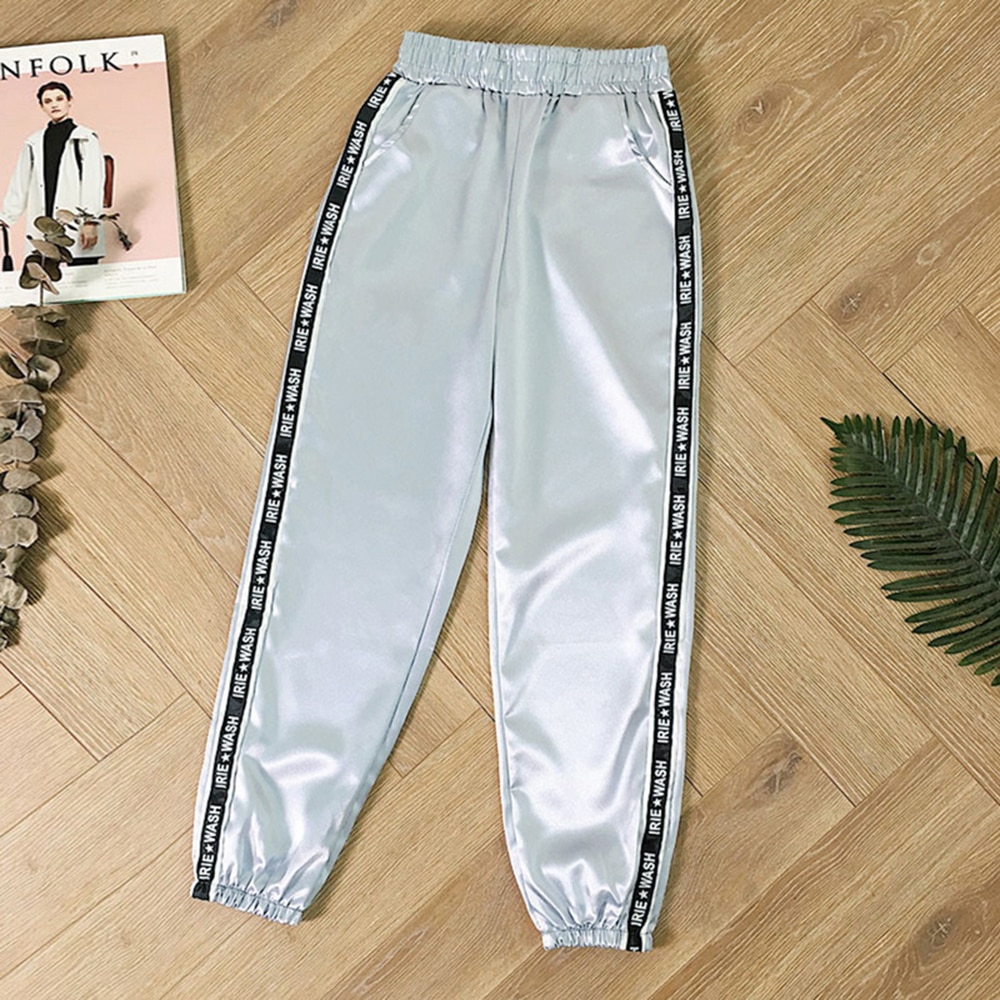 Muyogrt kvinder gym joggingbukser sidestribe elastisk talje blyantbukser kvindelige slanke joggers sportwear træningsdragt plus størrelse xl