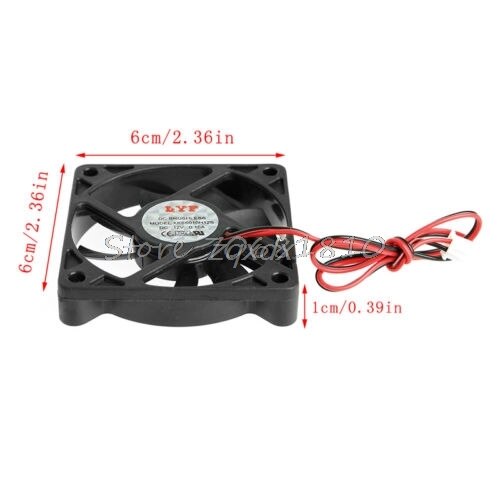 DC 12V 2-Pin 60x60x10mm PC Computer CPU System Sleeve-Bearing Cooling Fan 6010 Whosale