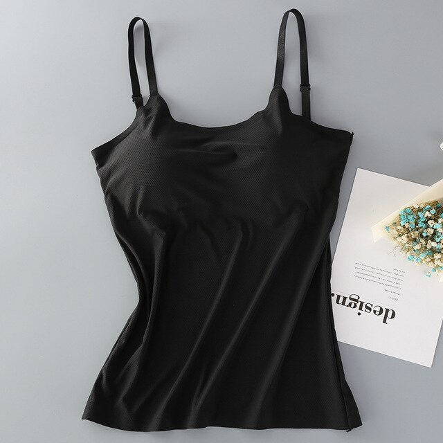 Gobetter ice silkki rintaliivit naisille hengittävät crop topit liivi rintaliivit pehmustetut saumattomat alusvaatteet fitness push up bralette toppi: Musta 2