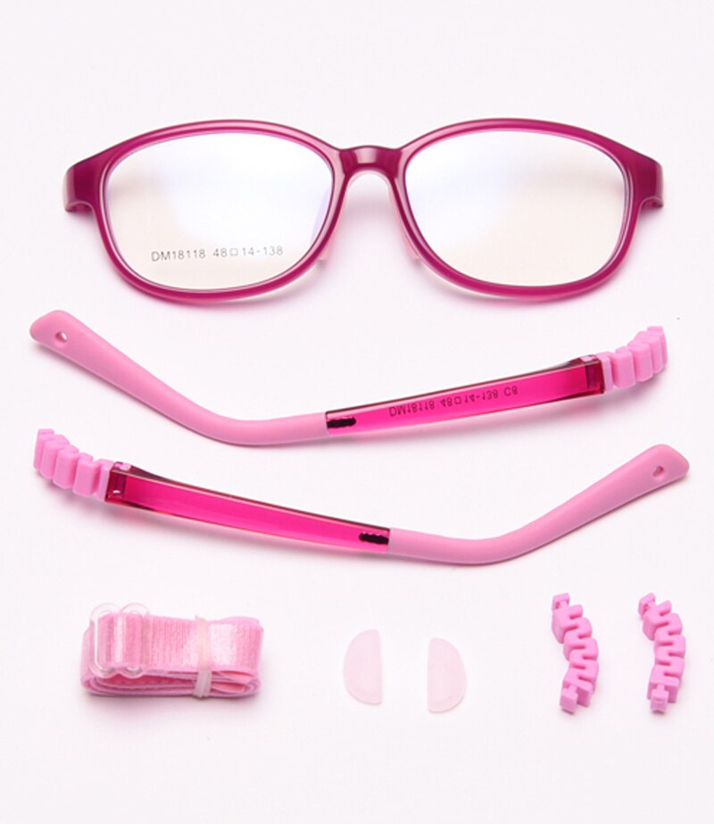 Peekaboo różbyć winnym silikonowe okulary dla dzieci optyczne kwadratowe niebieskie światło blokujące dziewczyny optyczne okulary ramka dla dzieci prezenty dla chłopca: różowy z jasny