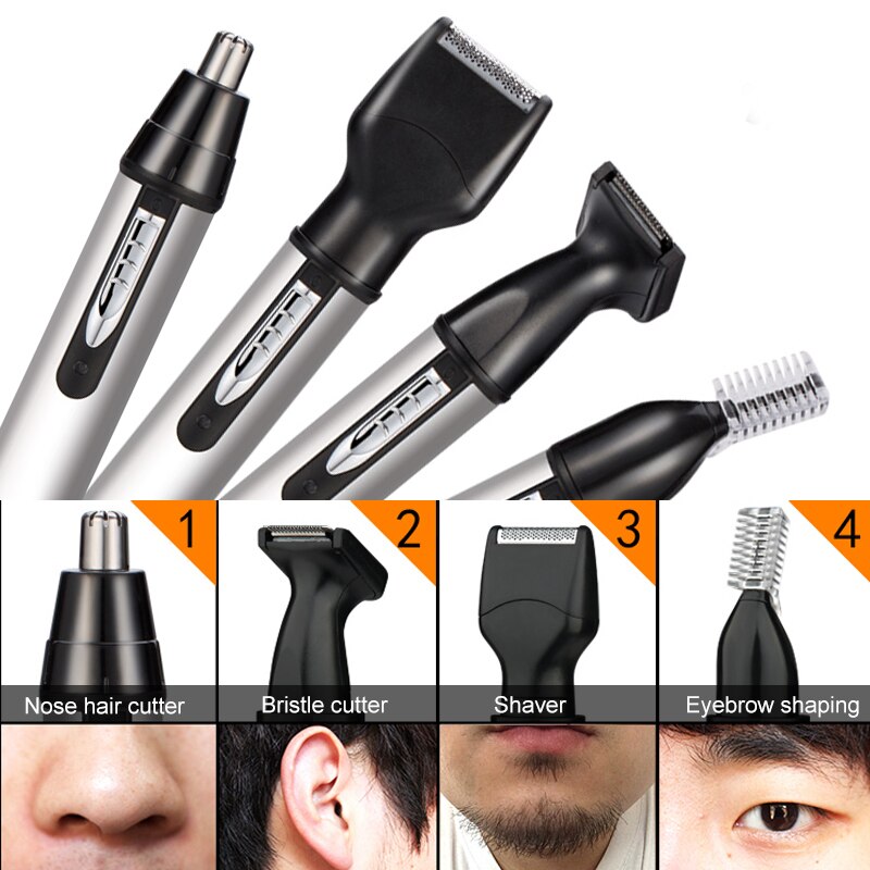 Elektrisk næse hår trimmer mand barbering næse hår klip genopladelig reparation hår mini barbermaskine øjenbryn 4 in 1 hår trimmer remover