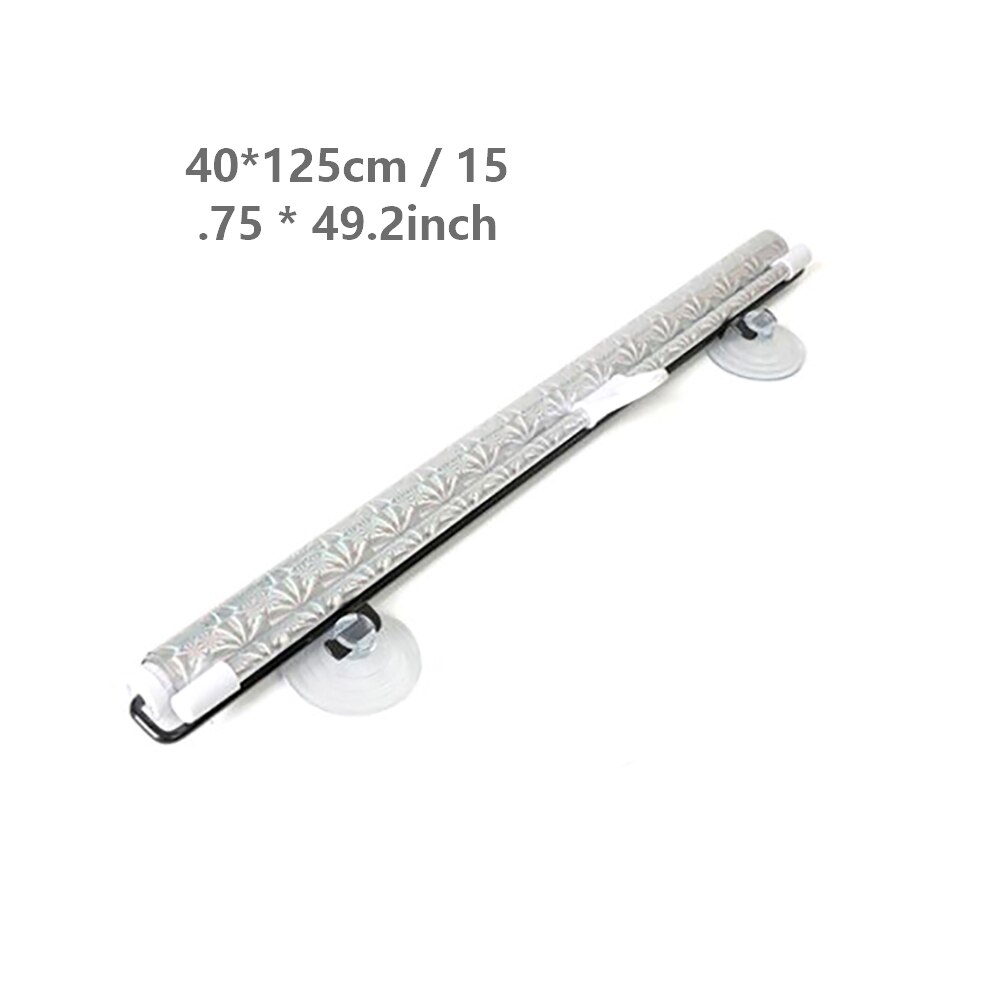 1Pc PVC Universal Car Front Windshield Retractable Sun Shade Heat Insulation Curtain Retractable Cover Sun-proof Block: Sliver 40x125cm