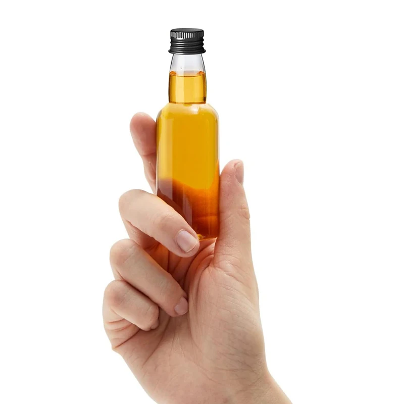 10 Uds 30ML-150ML Mini botella de licor de plástico portátil botellas de jugo contenedor de bebidas reutilizable para favores bodas fiestas favores