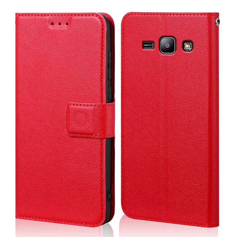 Coque de téléphone portable en cuir PU, étui magnétique rétro pour Samsung Galaxy Grand 2 Duos G7102 G7105 G7106 G7108 G7109 G7100 G71S SM-G7102: Red