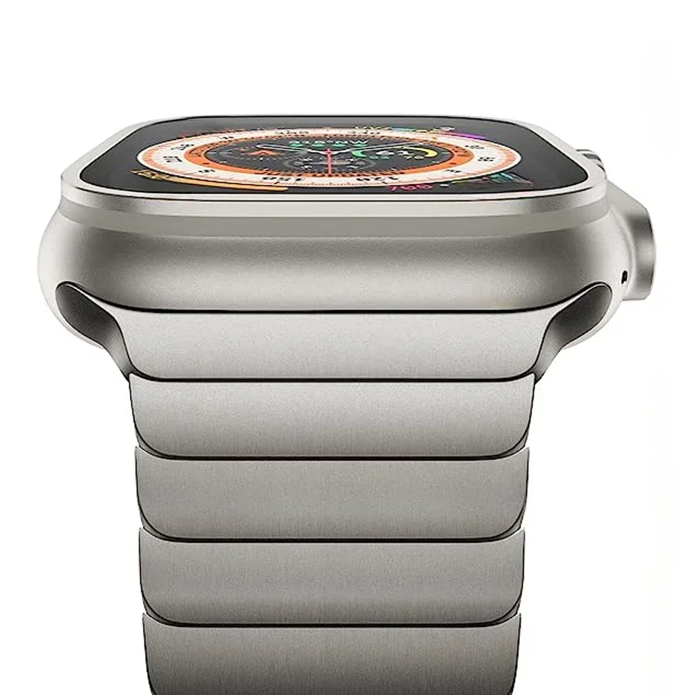 Bracelet couleur titane pour Apple Watch Ultra 2 49mm 10 46mm 9 8 7 5 4 se 6 boucle pour iwatch 45mm 41 42 44mm bracelet en acier inoxydable