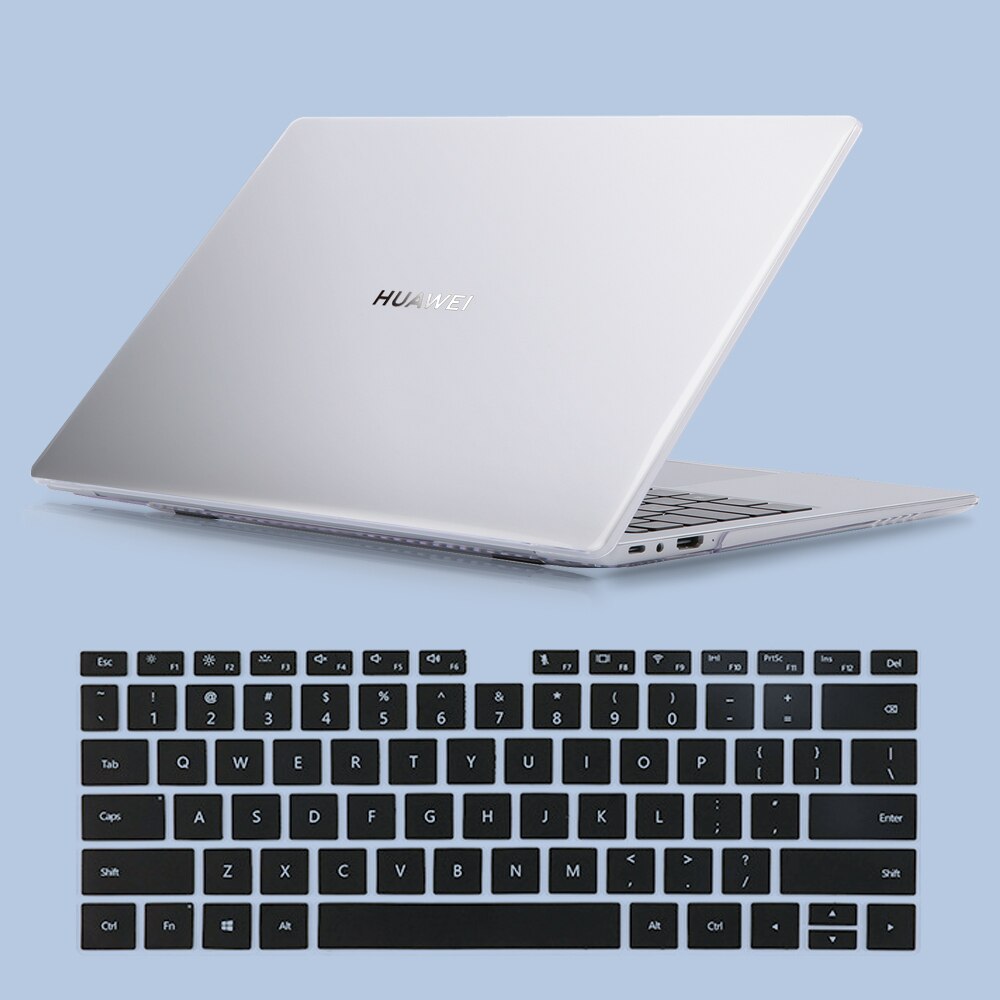 NORTHJO ochronna kryształ twarda skorupa Case i klawiatura pokrywa dla HUAWEI MateBook 13 14 D14 D15 X Pro 2019 2020: Crystal Clear / Matebook 14 2020