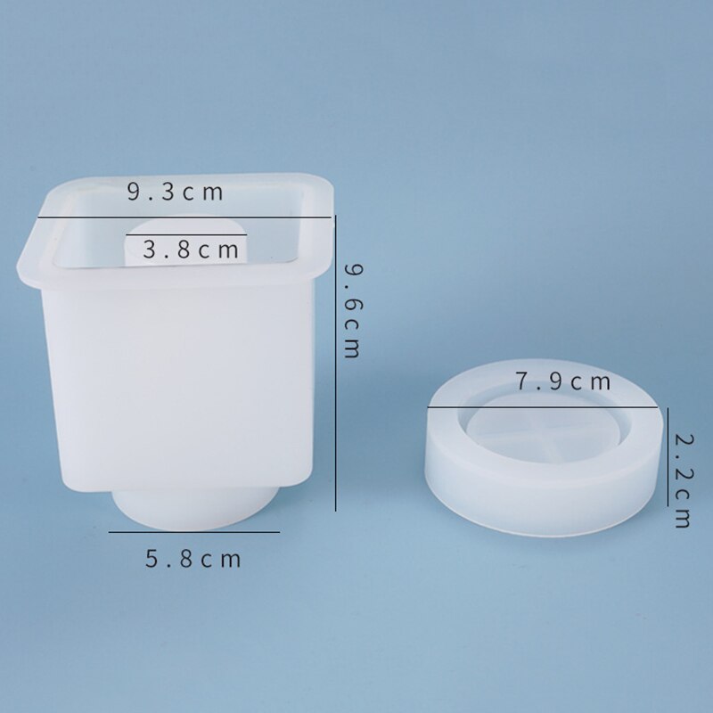 4Pcs Crystal Epoxy Mold Bottle Storage Bottle Storage Sealed Jar with Lid Storage DIY Silicone Mold