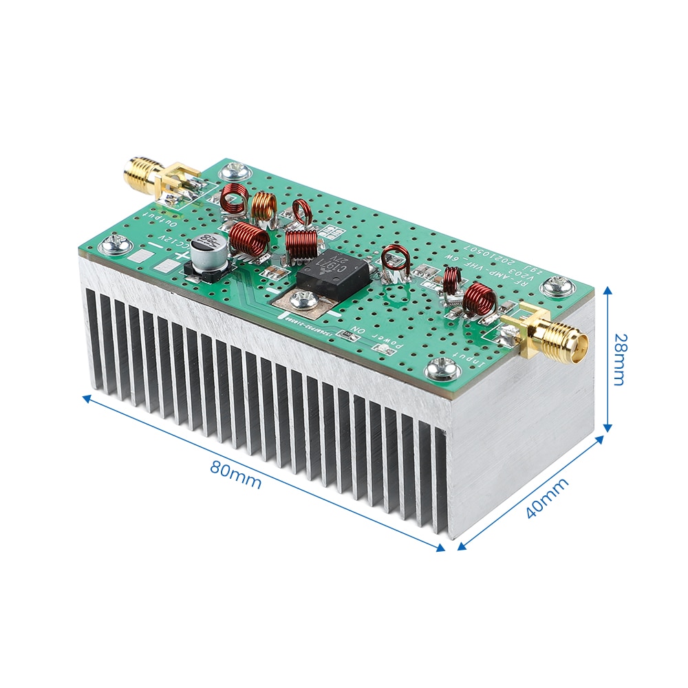 AIYIMA 88-108MHZ 6W VHF Power Amplifier FM Amplificador 12V For FM Transmitter RF Radio Ham With Heatsink