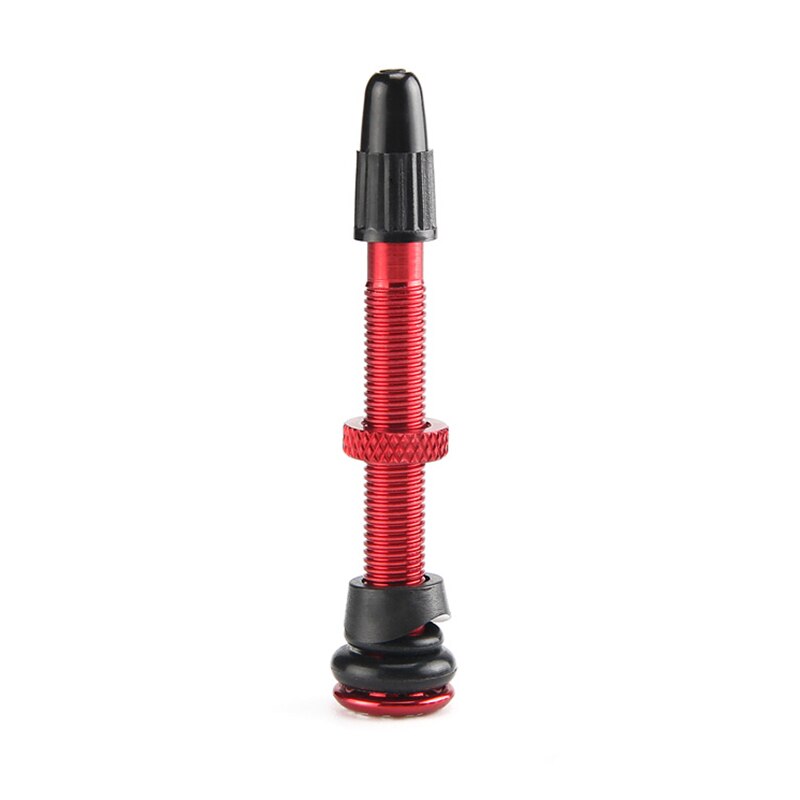 Fahrrad Ventile Fahrrad schlauchlos Presta Ventil Stengel 58mm Aluminium Legierung Keine Rohre Fahrrad Französisch Ventil Adapter Fahrrad Ventil Ader kappe: 1 Stck rot