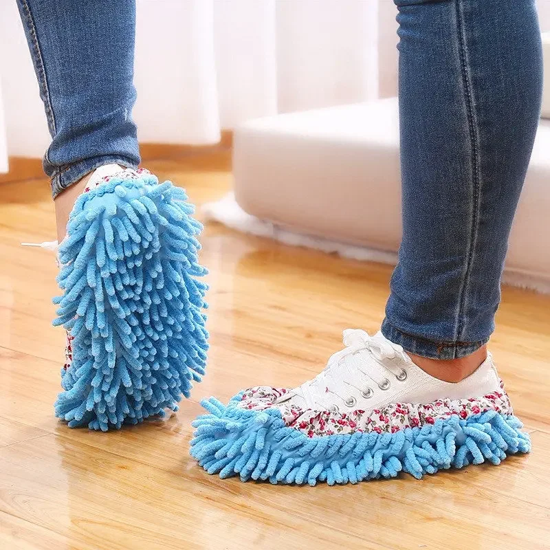 Microfiber Stofdoek Vloerreiniging Badkamer Huishoudelijke Vloerreiniging Mop Cleaner Slippers Luie Overschoen 2 stuks Dweilen Schoenen
