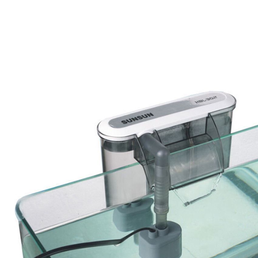 Sunsun 220v wandgemonteerd aquariumfilter aquarium schildpaddentankfilter aerobe zuivering dual 3w koolstoffilter
