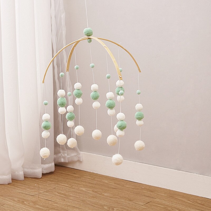 DIY Plüsch Hairball Dekor Banner Baby freundlicher Zimmer Dekoration Bettwäsche Stoßstangen Party Bälle freundlicher Mädchen Zimmer Dekor für Weihnachten: Weiß Grün