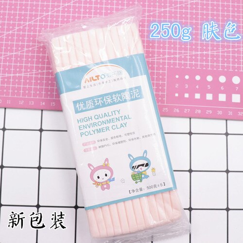 Myk leire dukke leire 250g hud hvit leire keramikk diy håndlaget materiale miljømessig leire jord myk leire skulptur: Hudfarge 250g