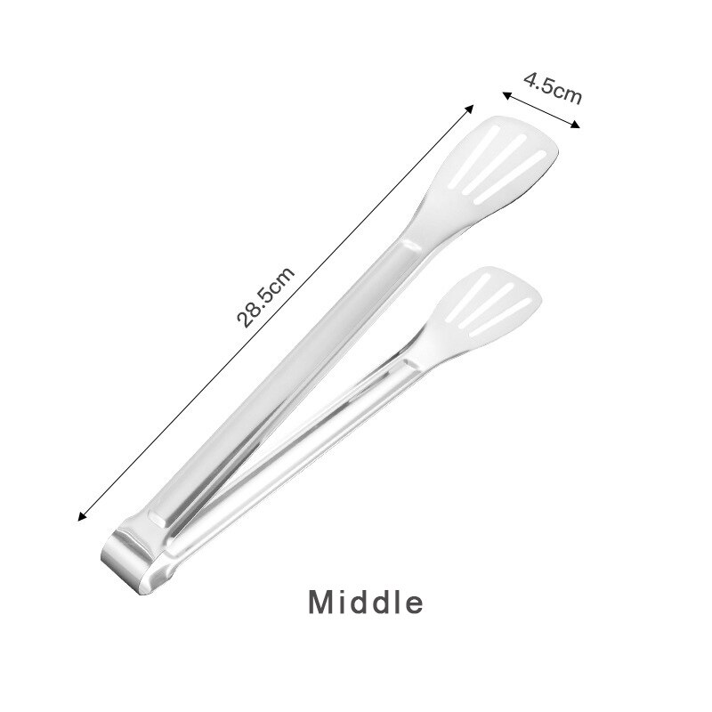 Stainless Steel Cooking Grilling Tongs Extra Long Camp Dutch Oven Tongs for Kitchen Tongs BBQ Clip Food Grade Tongs Barbecue: Middle