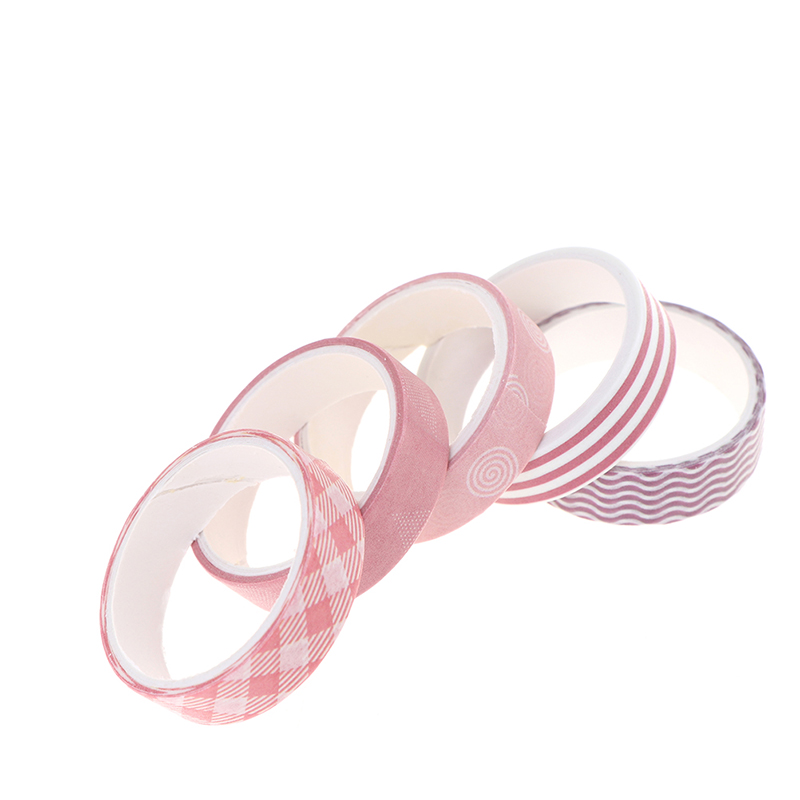 5Rolls/box Solid Color Tape Set Decorative Tape Cute Scrapbooking Adhesive Tape