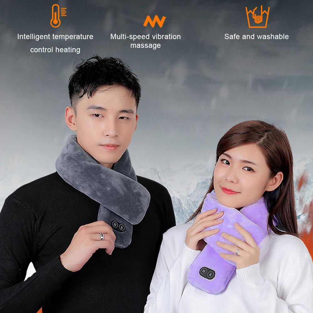 Winter Heated Scarf USB Men Women Heating Scarf Couple Scarf Neckerchief Plush Collar Scarves Warn