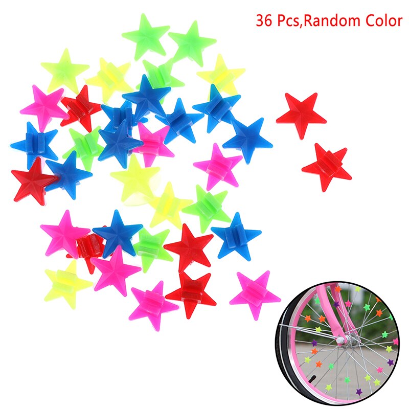 36 st cykel cykel hjul eker plast stjärna barn klämma färgad dekoration: Default Title