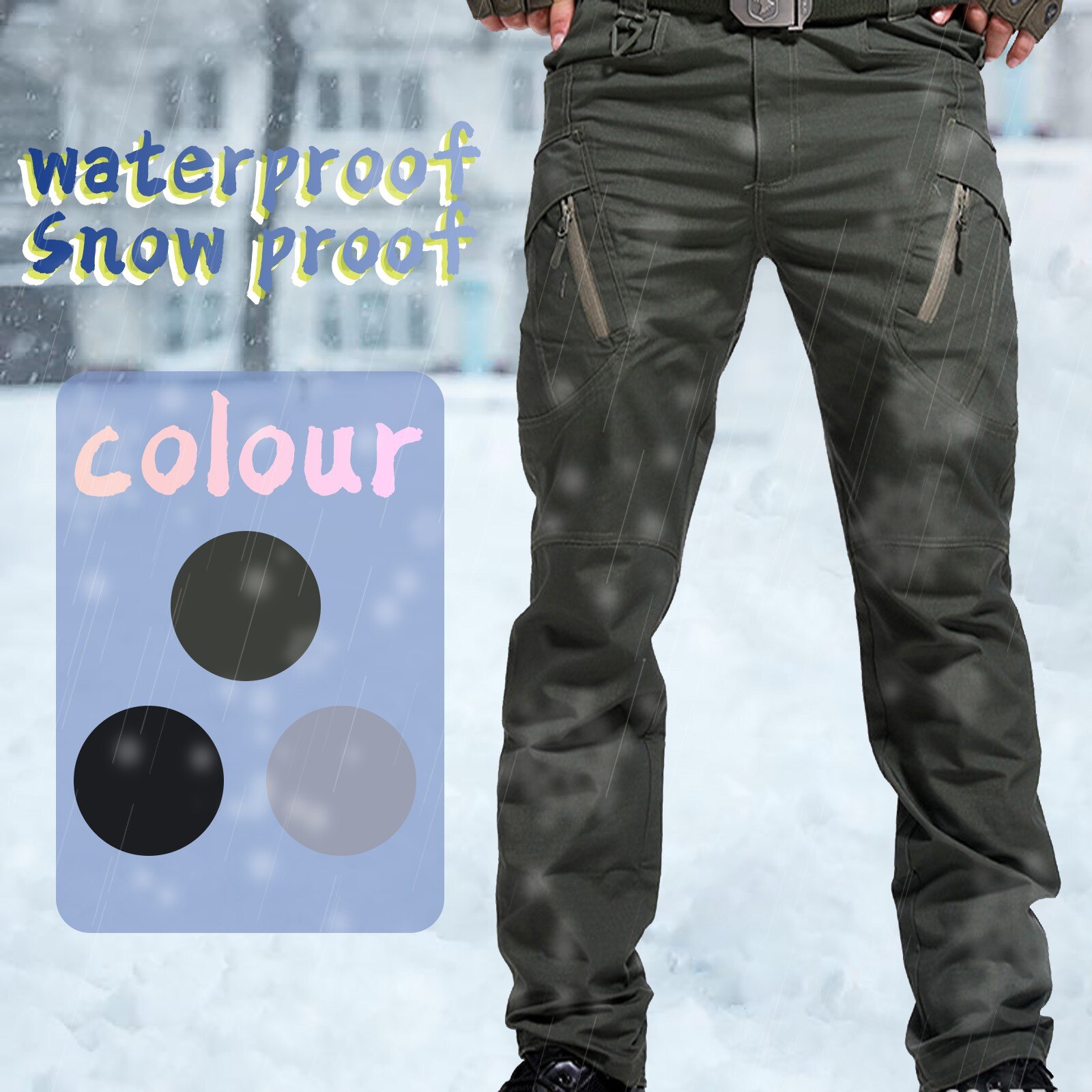 40 # Mannen Wandelen Broek Fleece Dikker Outdoor Broek Waterdicht Winddicht Thermische Voor Camping Ski Klimmen Wandelen Broek