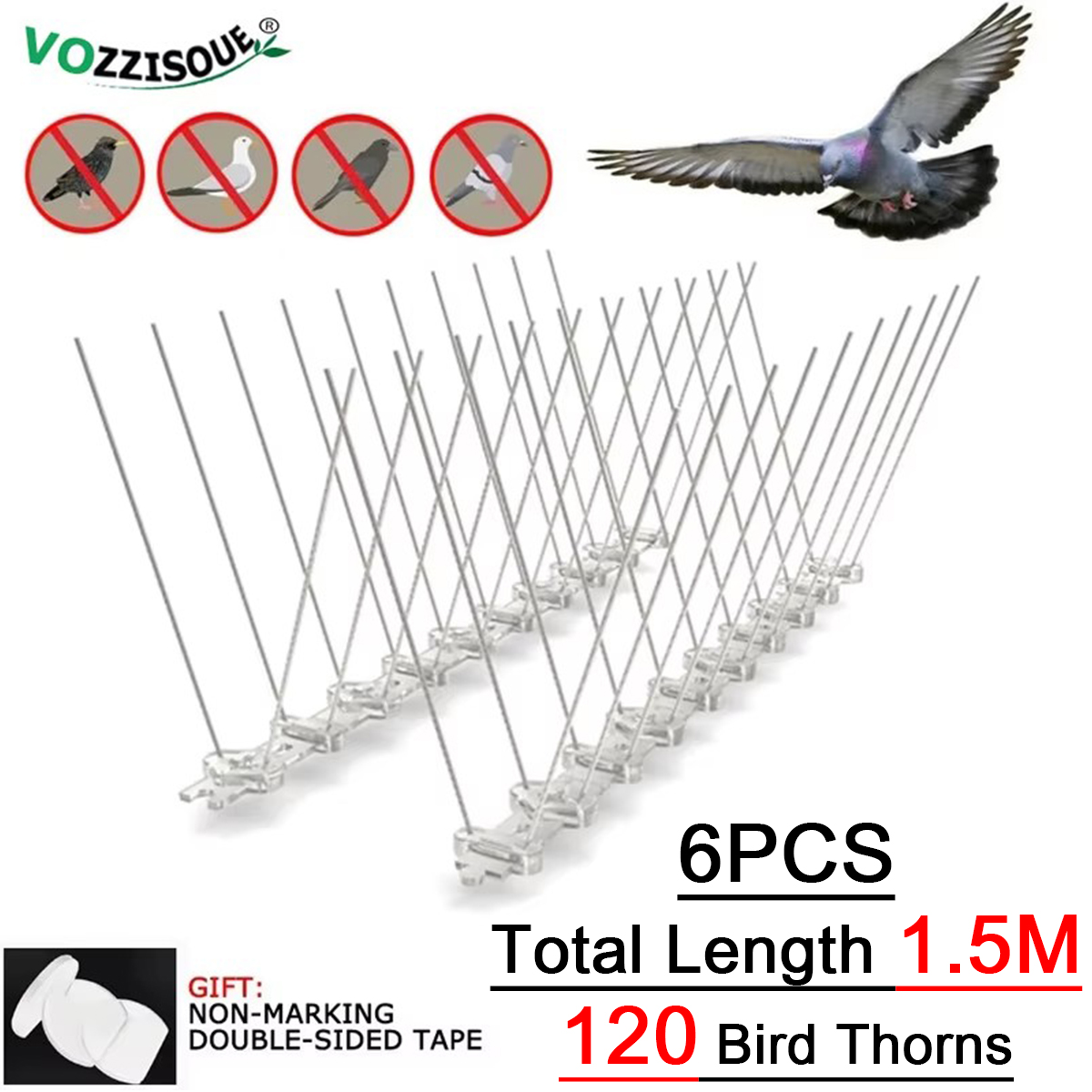 2-12 Stuks Balkon Anti-Vogel Duif Spikes En Vogel Repeller Afschrikmiddel Anti Vogel Repellent Rvs anti Vogel Doorn Nail Kit