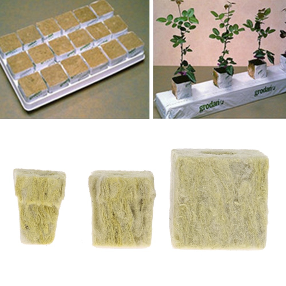 Miljövänlig rockwool kub hydroponic odlingsmedier jordlös odling plantering kompress bas