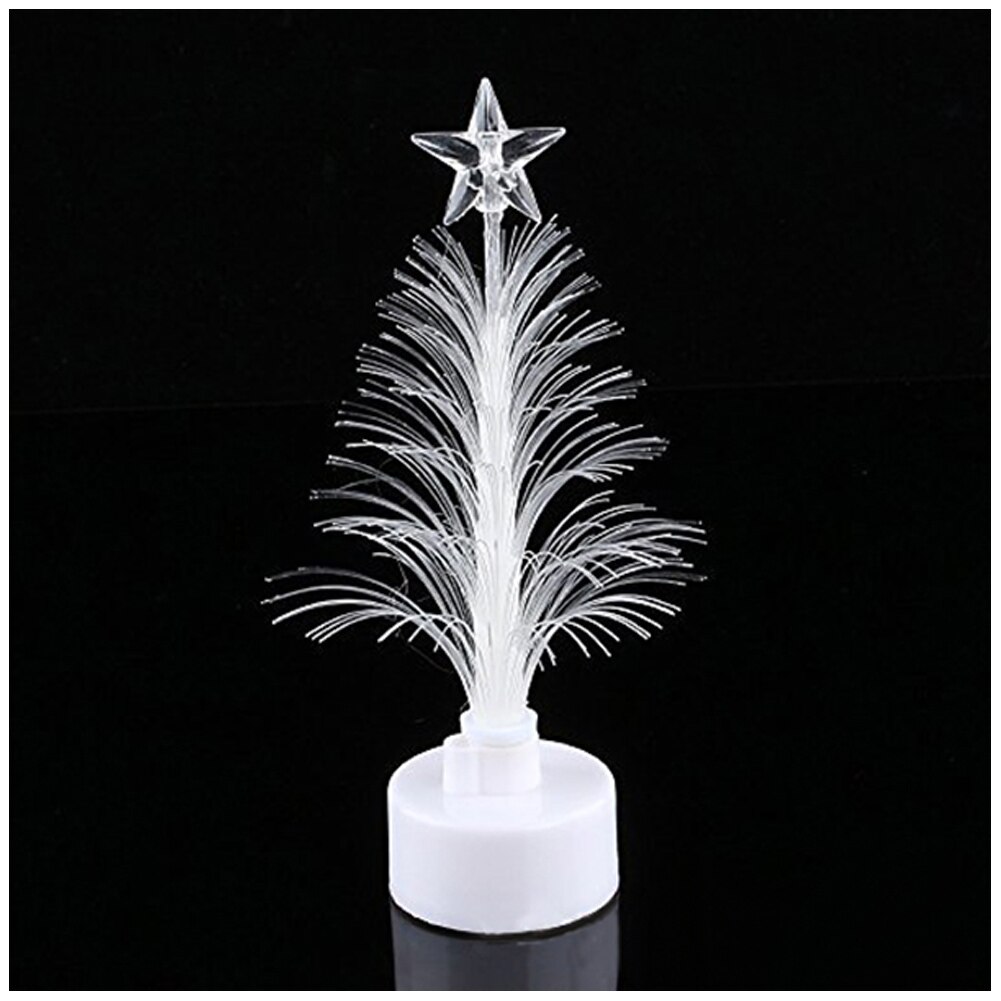 Colored Fiber Optic LED Light-up Mini Christmas Tree with Top Star Battery Powered