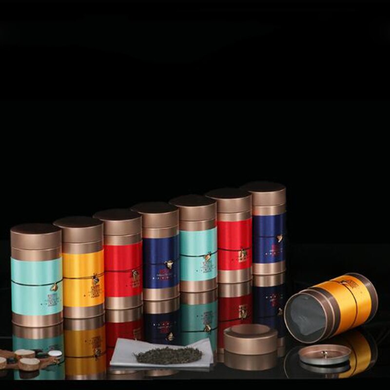 Metal Universal Tea Caddy Sealed Jar Tea Box for Puer Green Tea Storage Chinese Style Household Accessories