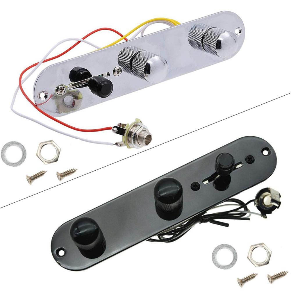 3 Way Wired Loaded Prewired Control Panel Plate Harness Switch Knobs On For Tele Telecaster Electric Guitar With/Without Socket