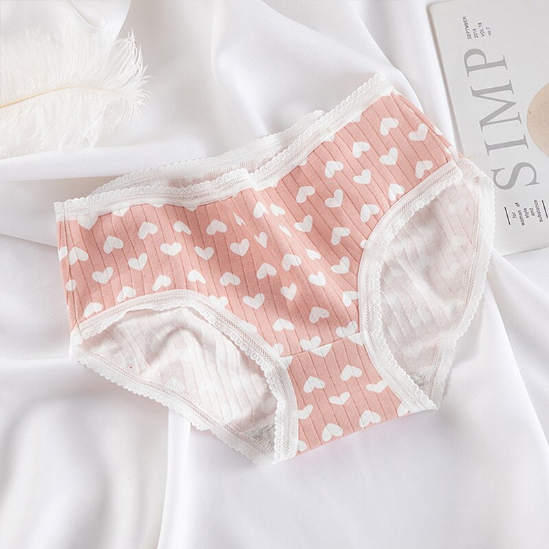 Cueca infantil de cintura média, cueca de algodão com rosca, calça triangular e macia para meninas