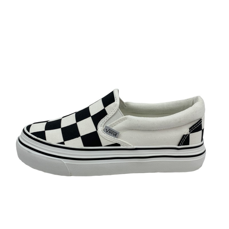 Classique femmes fond épais noir blanc damier vulcanisé toile chaussures bas haut rue skateboard chaussures baskets