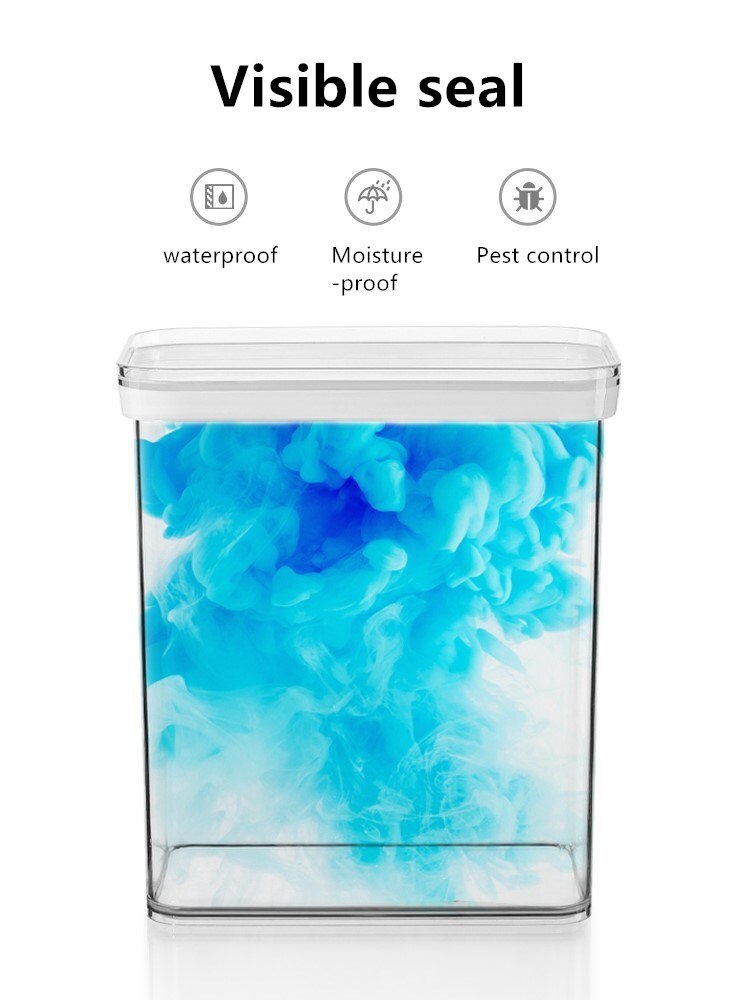 Food storage box Grain storage rack with wall-mounted plastic container storage box Transparent grain tank kitchen supplies