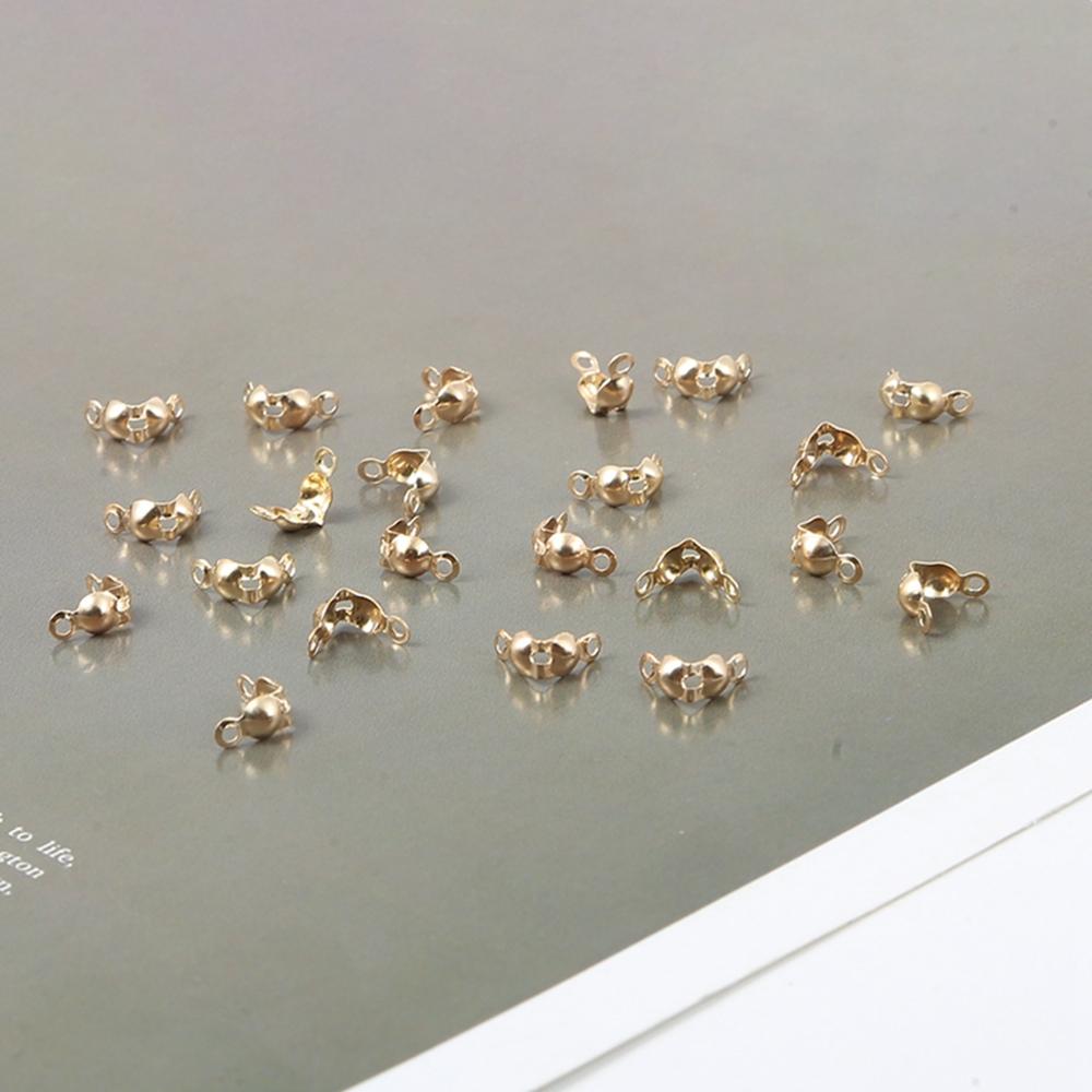 100 pcs/lot 4x7mm mousqueton connecteur fermoir boule chaîne Calotte fin sertissages perles connecteur composants pour bijoux à bricoler soi-même faisant Supplie: KC Gold