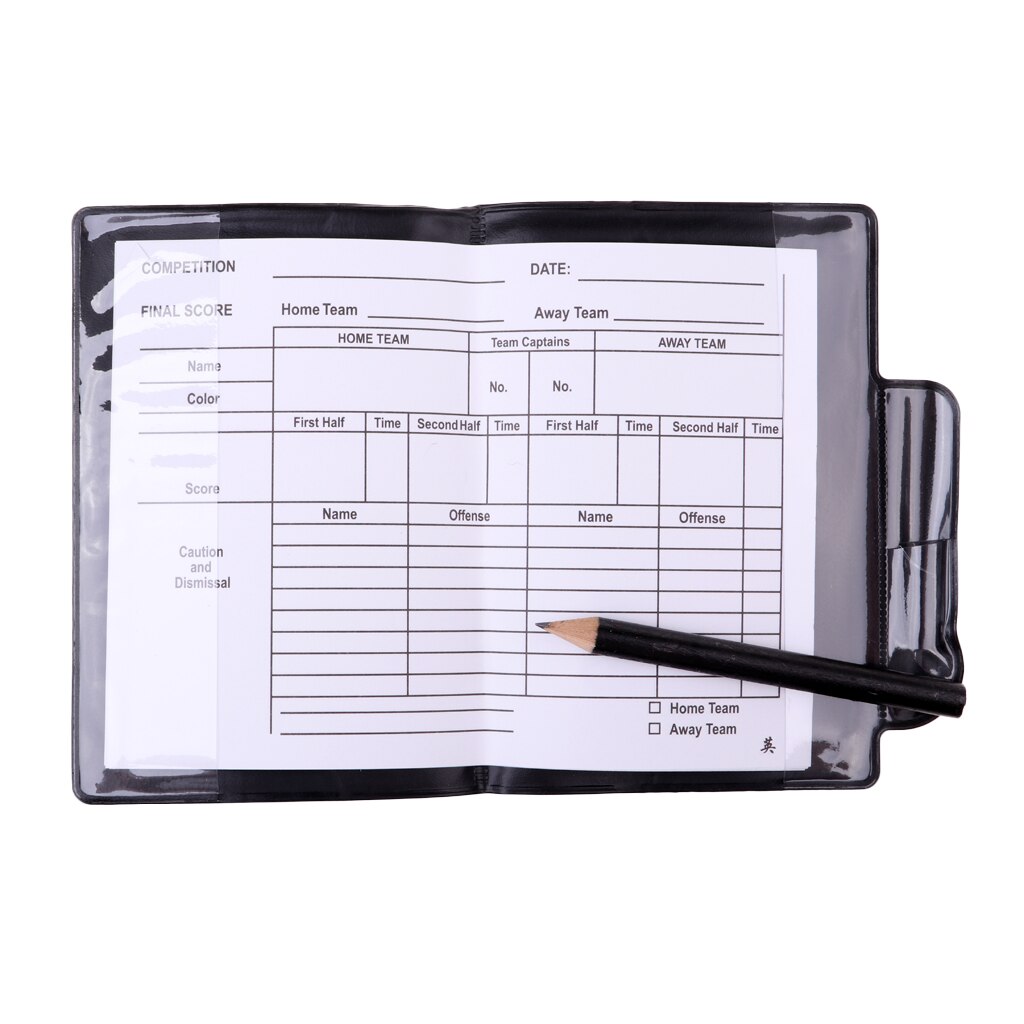 PVC FußBall Schiedsrichter Notizbuch Punktzahl Daten Blatt verrotten Gelb Karte Bleistift FußBall Punktzahl Zubehör einstellen 4,7x3,1 zoll