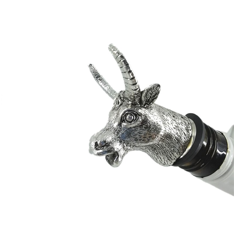 Zinc Alloy Wine Pourer and Bottle Stopper Deer Stag Head Shape Red Pourer Wine Cap Pouring Party: ox